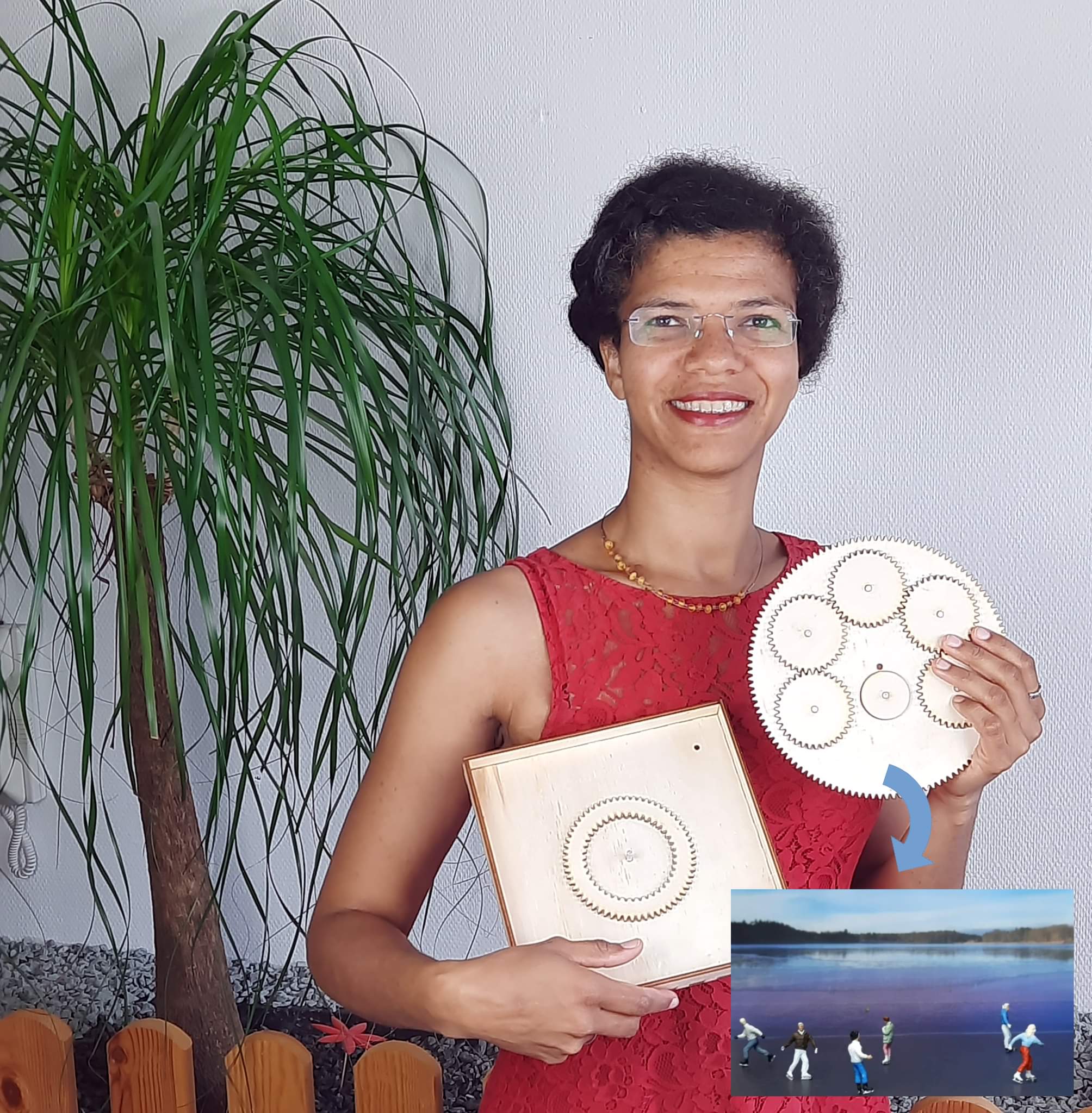 Angela mit einem System der unendlichen Möglichkeiten